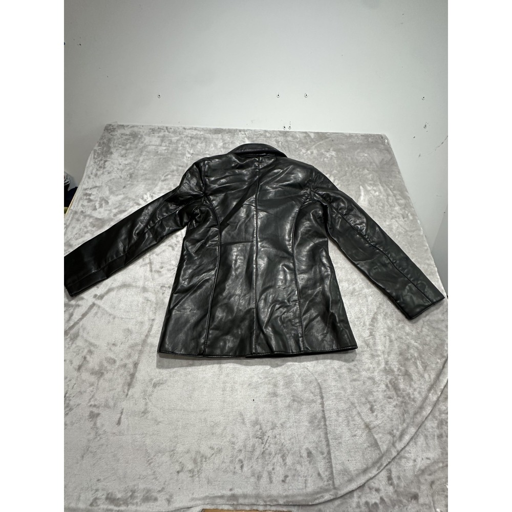 Reportage RGA Leather Jacket Men's Size Small Black Buttons See Flaws NWT - Picture 5 of 9